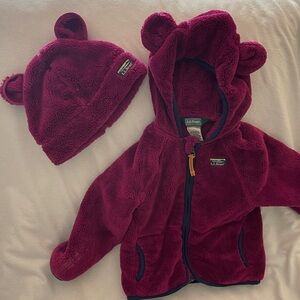 L.L. Bean Toddler' Fleece Jacket with Matching Hat
